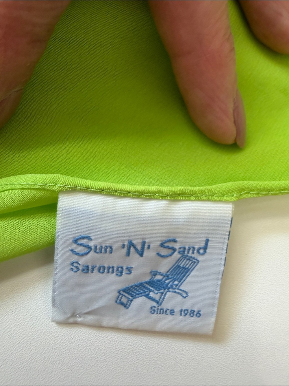 Lime Green Fringe Triangle Sarong - Picture 5 of 6